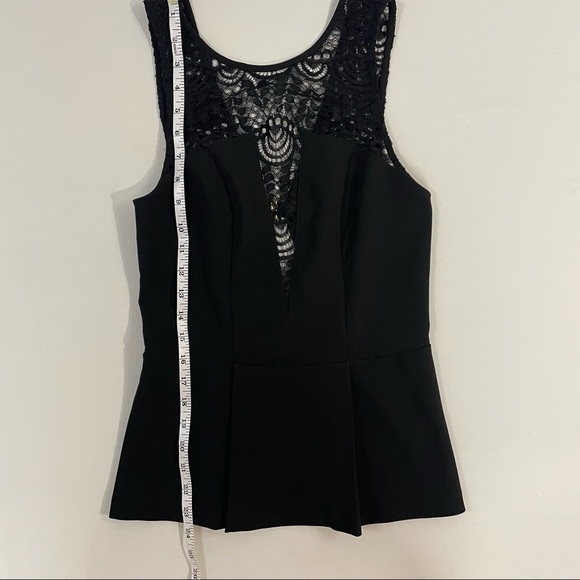 Dynamite Peplum Tank Top with Lace Chest, Backless, Black, Size XS - Picture 3 of 8